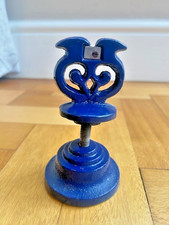 Victor Robert Welch Owl String Holder & Cutter Vintage Cast Iron Blue