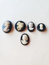 Cameo Loose 5 Black & White Pieces AS IS