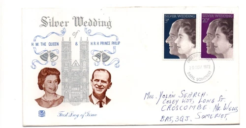 1972 ROYAL SILVER WEDDING - BATH CDS STUART FDC FROM COLLECTION L12