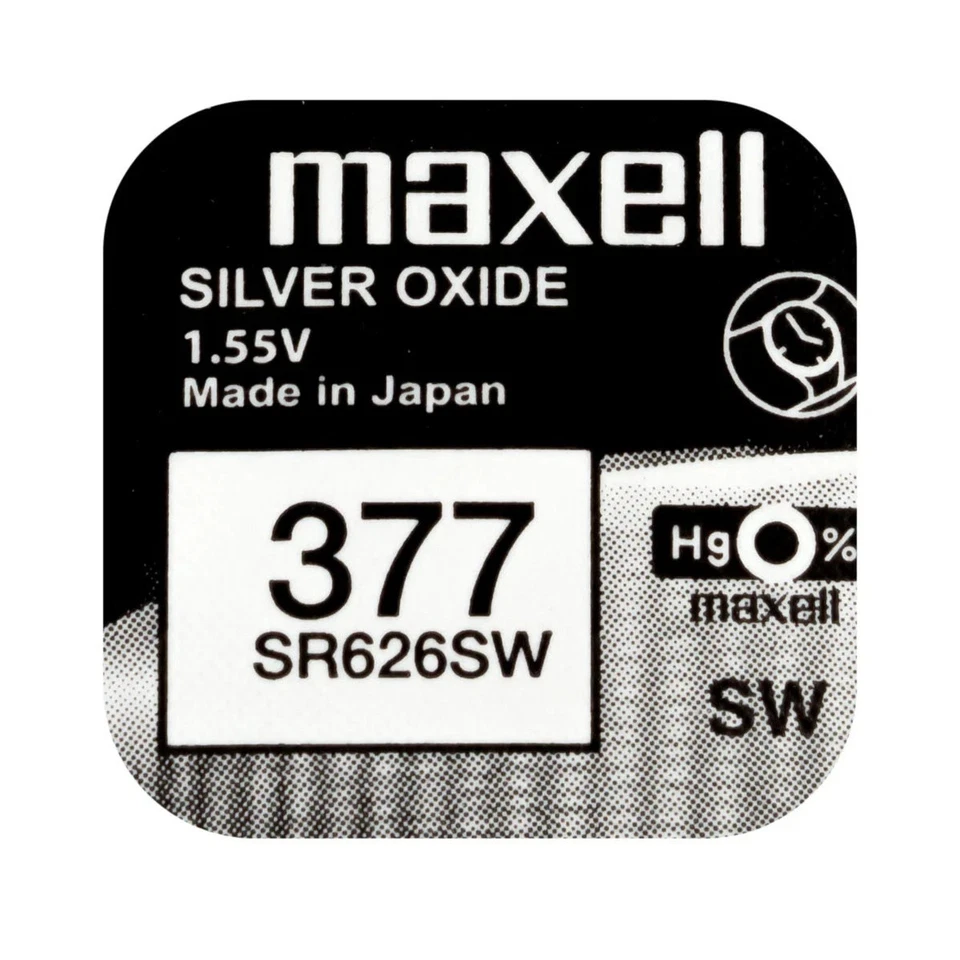 Baterías de reloj Maxell 377 SR626SW óxido de plata 5x 10x 25x 50x 100x Foto 2 de 4