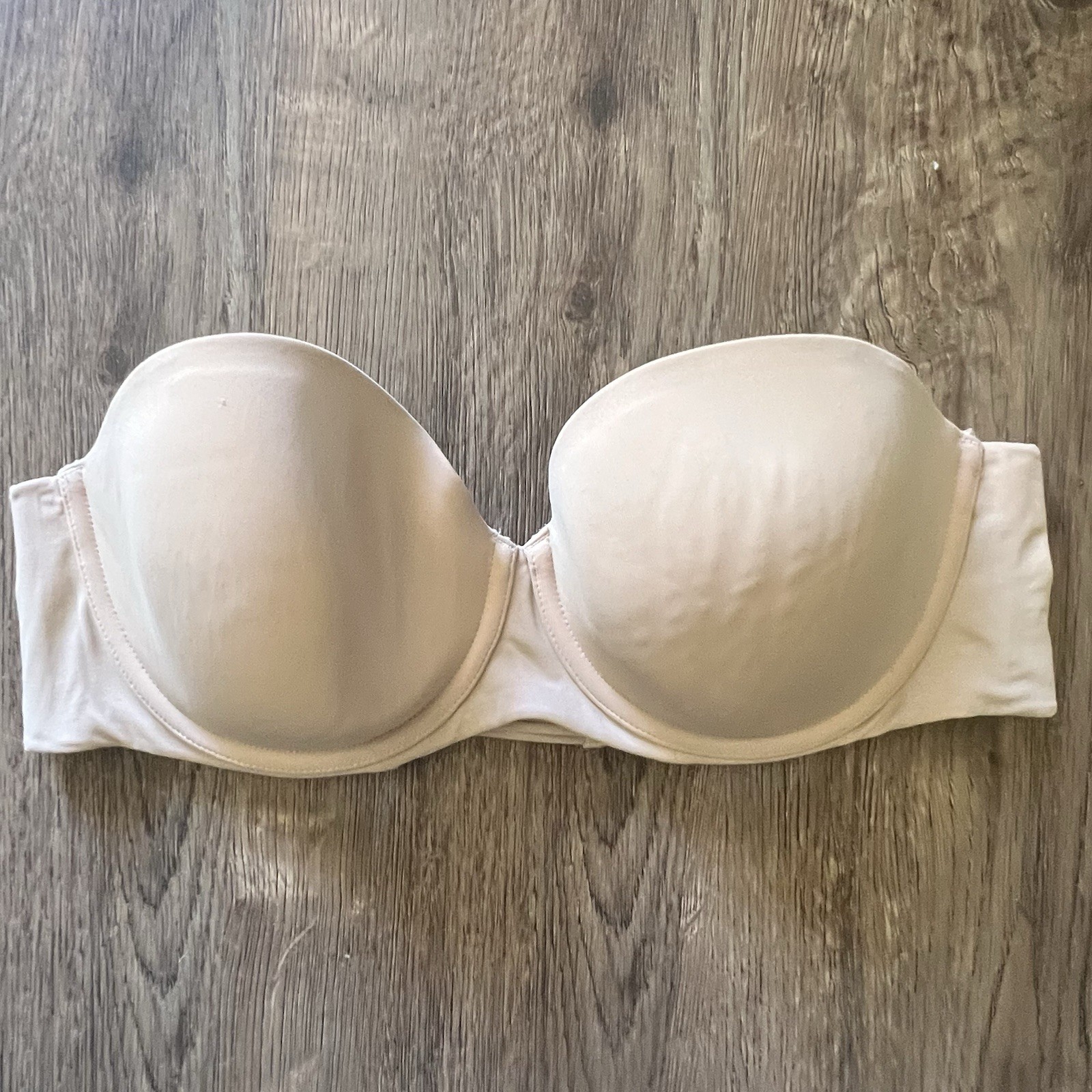 Cacique Bralette Bra Women 42B Nude Beige Strapless Underwired  Opaque-image