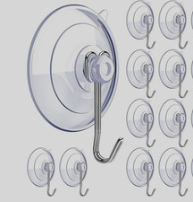 Suction Cup Hooks 15 Pack, 1.77 Inches Clear Suction Cup Hooks for Glass Window