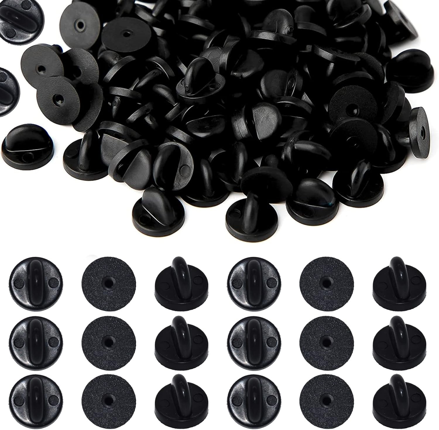 30PCS Rubber Butterfly Pin Backs, 11.5mm PVC Replacement Butterfly Clutch Pin B