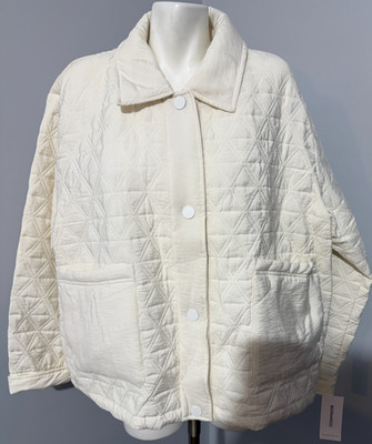 Bernardo Women XXL 2X 2XL Cream White Light Quilted Jacket New NWT