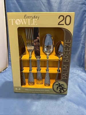 Towle Everyday Palm Breeze Stainless Steel 20pc. Flatware Set