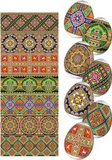 Heat Shrink Wrap Sleeve Decoration Sticker Easter Egg Wraps Pysanka Hutsul Style