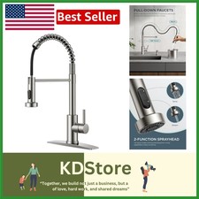 Brushed Nickel Kitchen Faucet with Pull Down Sprayer  360  Swivel Functionality