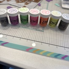 Lot 7 Zing Embossing Powder by American Crafts - Neon Colors, Silver, Gold