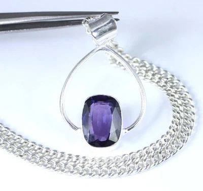 Boysenbeere Saphir 14.88 CT Natürlich Kissen Edelstein Certified Herren Anhänger - Bild 1 von 4
