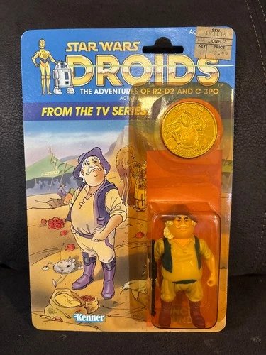 Star Wars Vintage Kenner Cartoon DROIDS Uncle Gundy MOC RARE w/ coin MIP