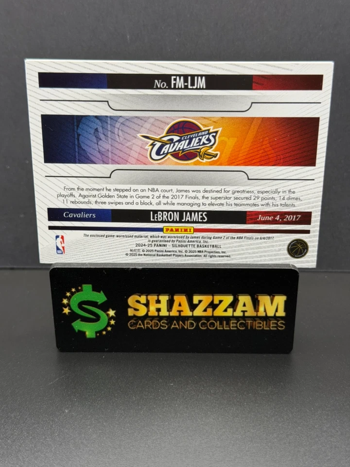 2024 Panini Silhouette LeBRON JAMES Nike Swoosh Game Used 2017 NBA Finals FM-LJM - Image 2 of 4