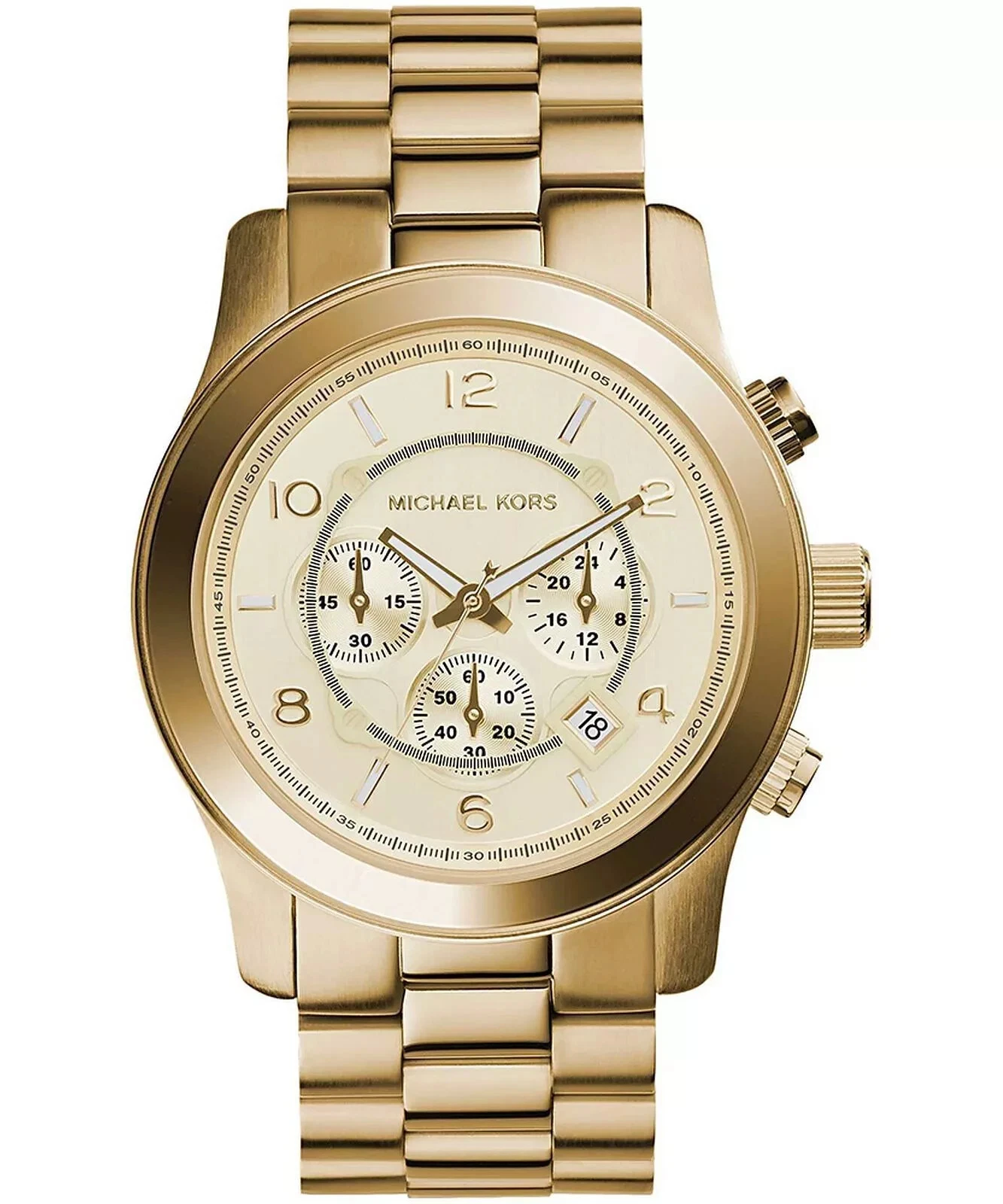 Orologio Michael Kors Runway Cronografo Uomo MK8077 Unisex Donna Oro Nuovo