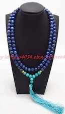 108 Mala 8mm Blue Lapis Lazuli Gems Strands Healing Yoga Necklace