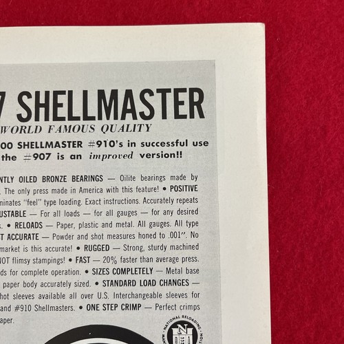 Vintage 1964 C-H Shellmaster #907 Print Ad Ammo Reloading Tool Ad Only - Picture 3 of 7