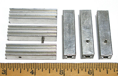3pc 1968 Cox 1:24 Slot Car Pro Controller ALUMINUM MALE PINNED HEAT SINK Stacks!