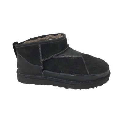 UGG Women's Classic Ultra Mini Reimagined Black Multi Leather Boots 1167174
