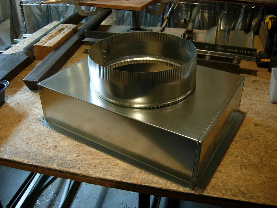 Custom Return air plenum, for filter grill 20 x 25" and 18" collar. - image 1 of 1