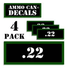 22 Ammo Can LABELS STICKERS DECALS  for Ammunition Case 3"x1.15"  4 pack
