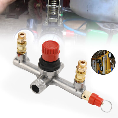 #ad Air Compressor Pressure Control Switch Valve Manifold Regulator Gauge Fits Part $16.89