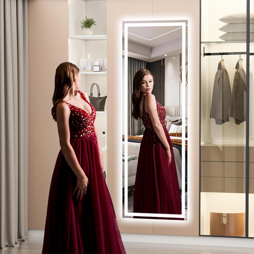 Full Length Mirror with Lights, 56" X 15.8" LED Floor Mirror, Full Body Dressing - Picture 4 of 9