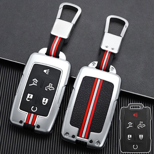 Zinc Alloy Silicone Car Key Fob Case Cover For Chevy Tahoe For GMC Sierra Acadia - Picture 4 of 11