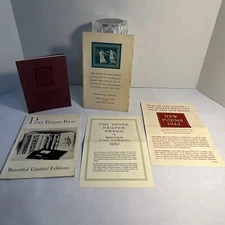 1940-1942 PETER PAUPER PRESS BOOKS Catalog Brochure LOT of 5 Info Booklets & Ads