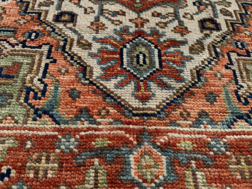 4x6 NEW WOOL HERIZ RUG HANDMADE oriental rust blue handwoven oushak hand-knotted