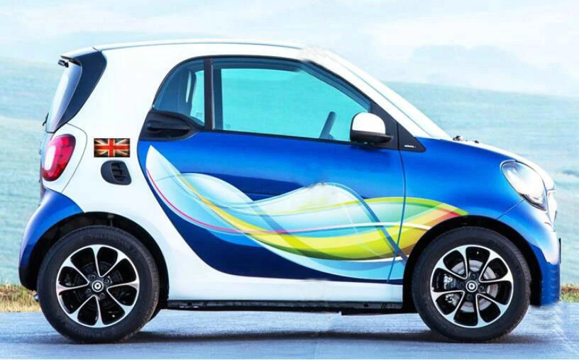 Graphics Car Side Door Sticker Kit For Smart Fortwo Colorful Stripe Vinyl Decals — 第 2/4 张图片