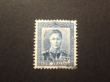 NEW ZEALAND 1938-1941 KING GEORGE VI 3D BLUE - USED KGVI