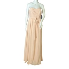 Lulu's With All My Heart Maxi Dress Women's Size M Pink Blush Pleated Strapless