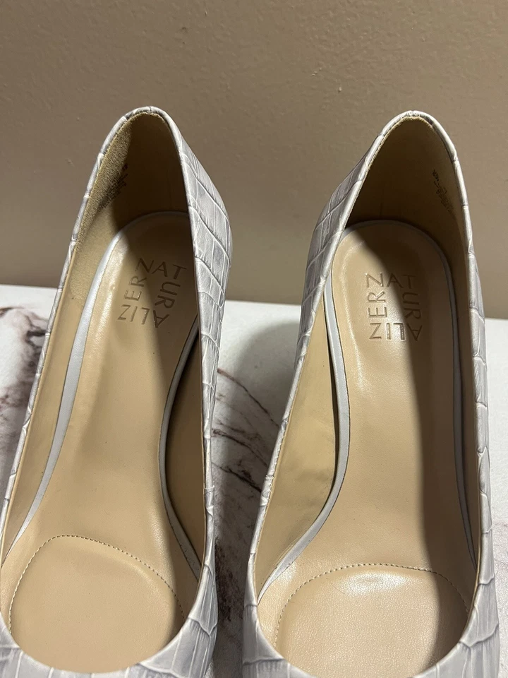 Zapatos de salón Naturalizer Natalie gris con estampado de cocodrilo para mujer de cuero talla 9,5 W Foto 4 de 4