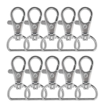 50/100 Karabiner Drehverschluss D-Ring Schlüsselring Schlüsselanhänger Schlüsselband Fundstücke silberfarben