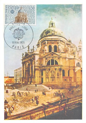 Maximum FDC Karte Frankreich Europa Basilica De La Salute Venedig Mai 1971 Paris