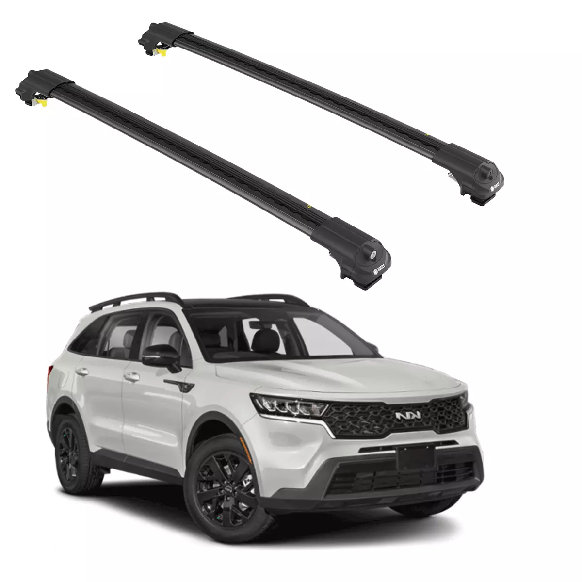 to fit Kia Sorento X Line 2022 Black Set Roof Racks Cross Bars