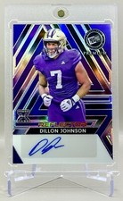 DILLON JOHNSON 2024 Leaf Press Pass Premium Reflector Rookie Auto #4/15 SSP