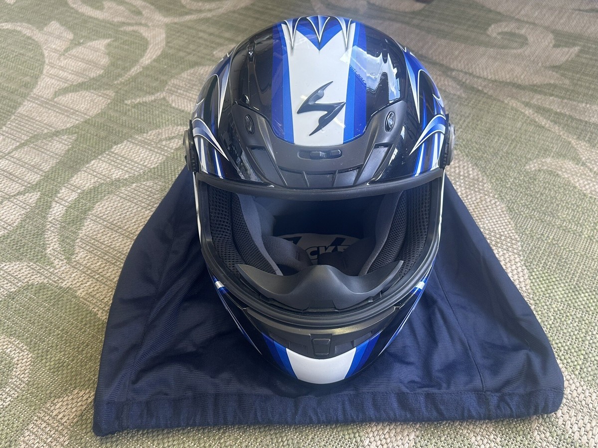 Scorpion Snell M2005 EXO 400 Full Face Motorcycle Helmet - Medium /Blue | eBay Scorpion Snell M2005 EXO 400 Full Face Motorcycle Helmet - Medium /Blue | eBay