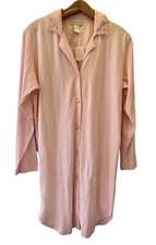 VTG Short Long Sleeve Nightgown Button Whispers Small Cotton NWT Old Stock