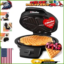 1000W Mini Heart Waffle Maker with Cool Touch Handle & Mess-Free Design
