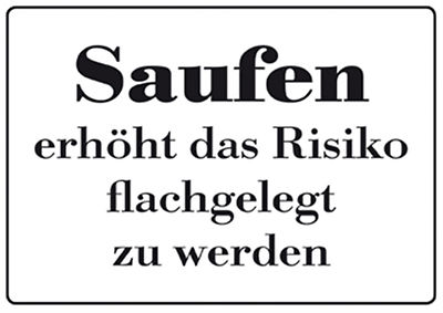 Drinking Increases Risk... Tin Sign 10.5x14.8cm Sign PC302/073