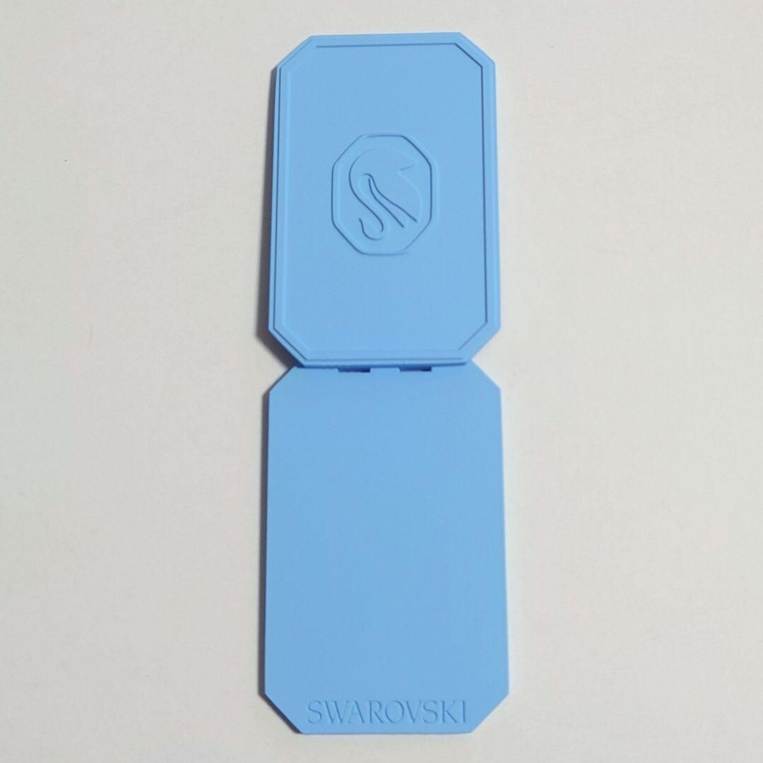 スワロフスキーミニモーセット Swarovski Compact Mirror Blue Case Pouch Holiday Christmas