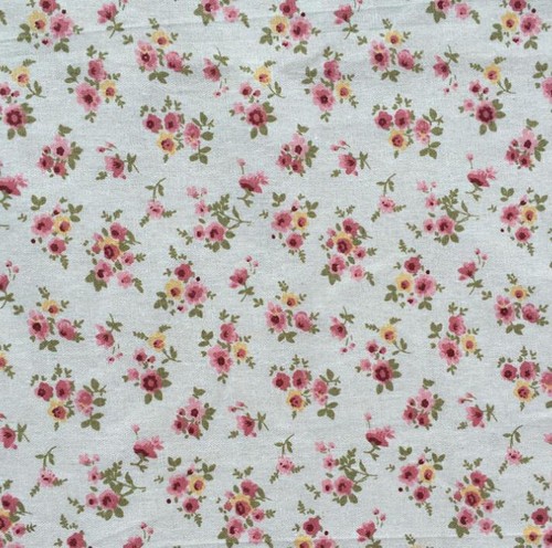 Vintage Floral Printing Pattern Cloth Natural Cotton Linen Fabric Sewing craft - Picture 4 of 5