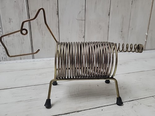 Vintage MCM Metal Gold Scottie Dog Shaped Coil Mail/Letter Holder 5.25" x 8.5" - Picture 3 of 6
