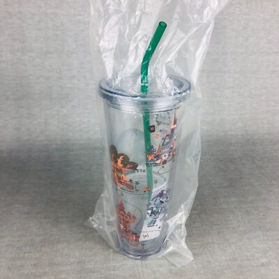 #ad Starbucks 2020 Disney World 4 Parks Icons Map Acrylic Cold Tumbler 24 oz WDW New $42.46