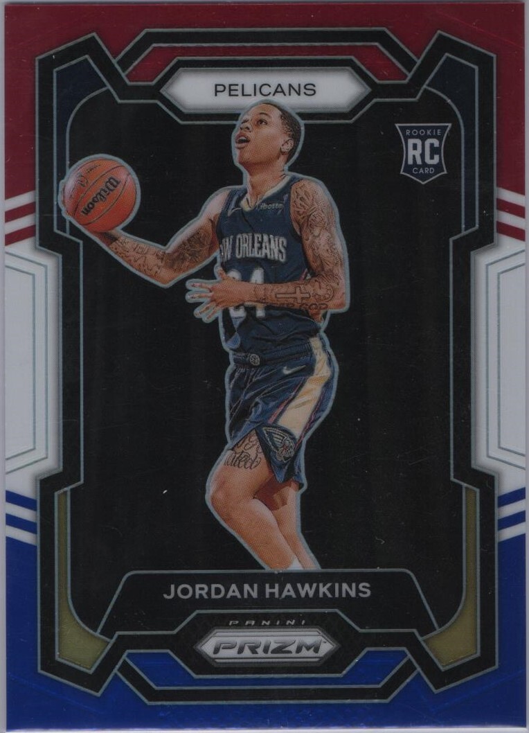 2023-24 Panini Prizm Jordan Hawkins Red White Blue Prizm Rookie #130