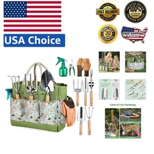 Ergonomic 9-Piece Garden Tool Set with Fashionable Tote - Perfect for All Levels