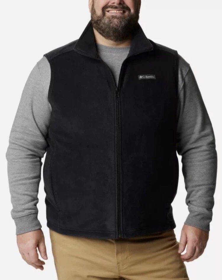 Columbia Steens Mountain Men's Vest Full Zip Black Fleece 2X
