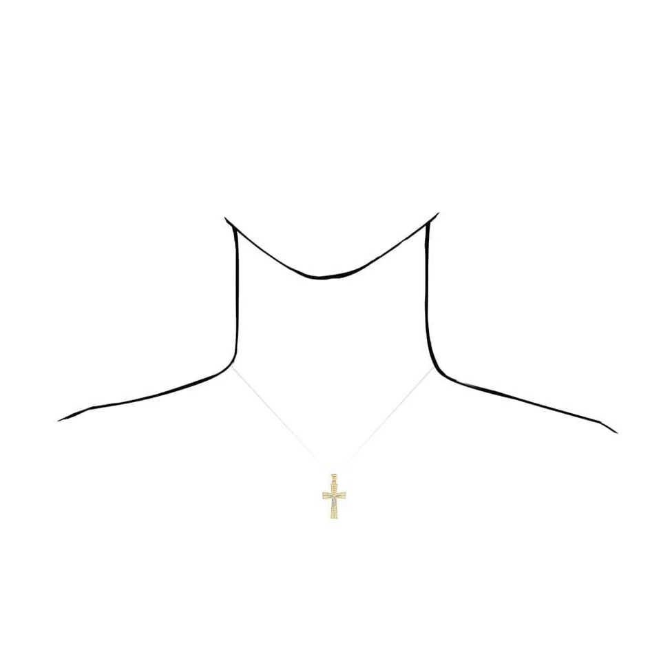 Colgante Cruz Religiosa Crucifijo Jesús Texturizado Oro Amarillo y Blanco 10k 1.34" Foto 4 de 4