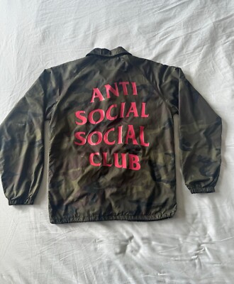 Anti Social Social Club Coach Jacket, Unisex Size Small Camo Print