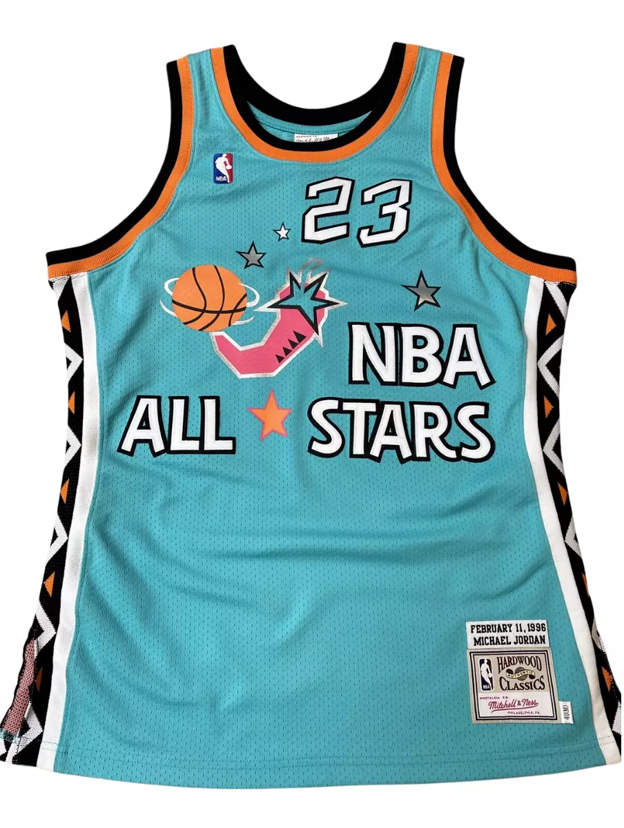 Mitchell & Ness Men's Michael Jordan 1996 All Star Game Authentic Jersey, Teal, Size: Small