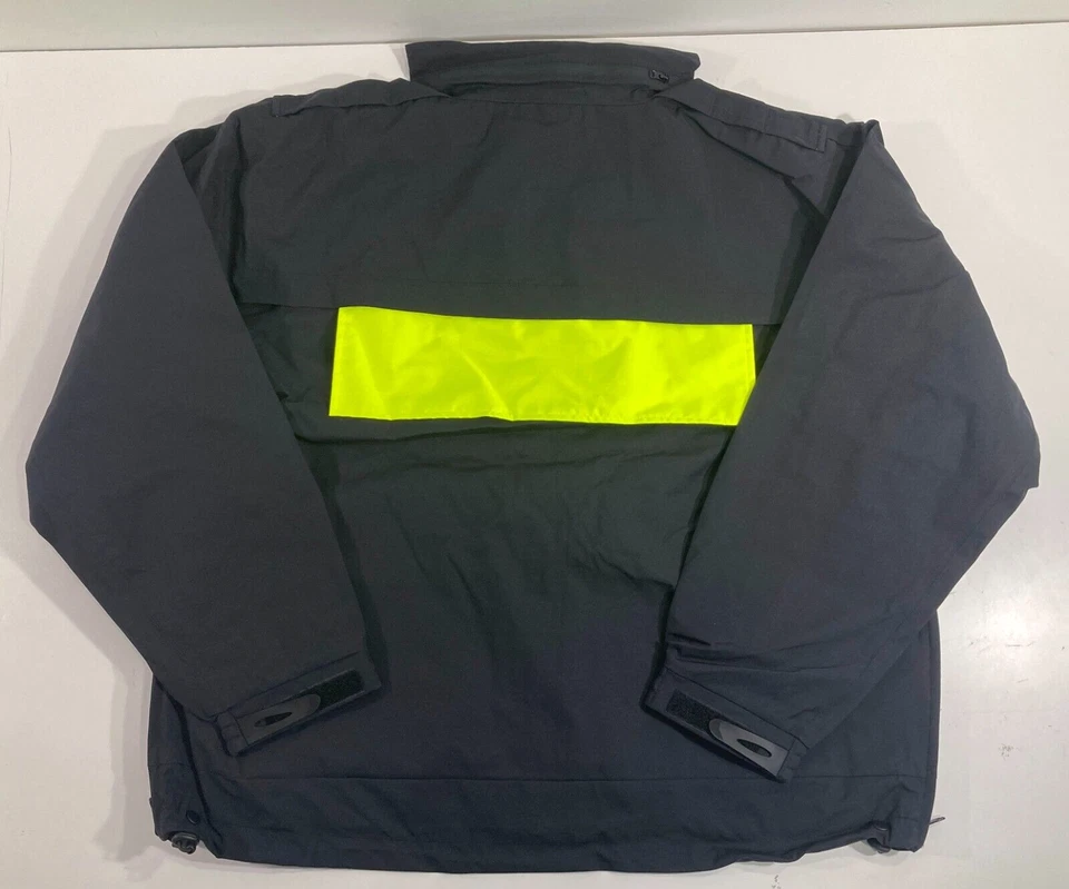 NWT GERBER MEDIUM LONG GENESIS XT REVERSIBLE JACKET COAT NAVY & HIGH VIS YELLOW - Image 4 of 4